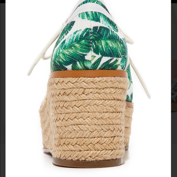 Schutz Espadrille Wedge Tropical Canvas Sneakers - Picture 5 of 6